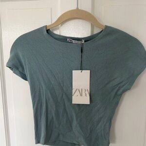 Zara Women's Teal Short Sleeve Tee